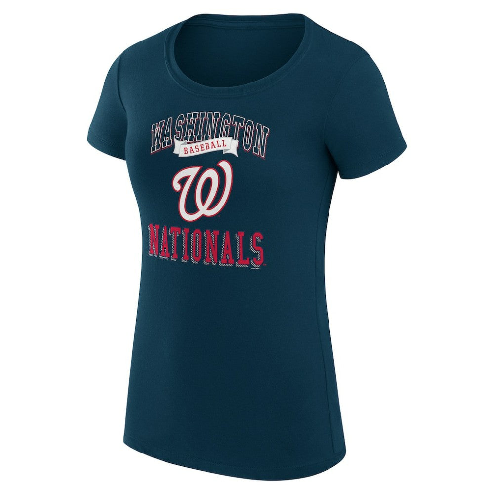 Washington Nationals G-III 4Her by Carl Banks Women's Super-Slim Fit Lightweight Team Logo Graphic T-Shirt - Navy