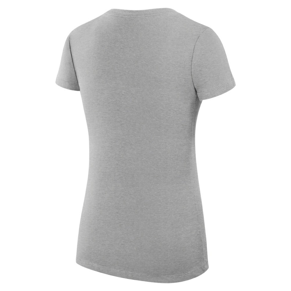 Cleveland Guardians G-III 4Her by Carl Banks Women's Super-Slim Fit Lightweight Team Logo Graphic V-Neck T-Shirt - Heather Gray