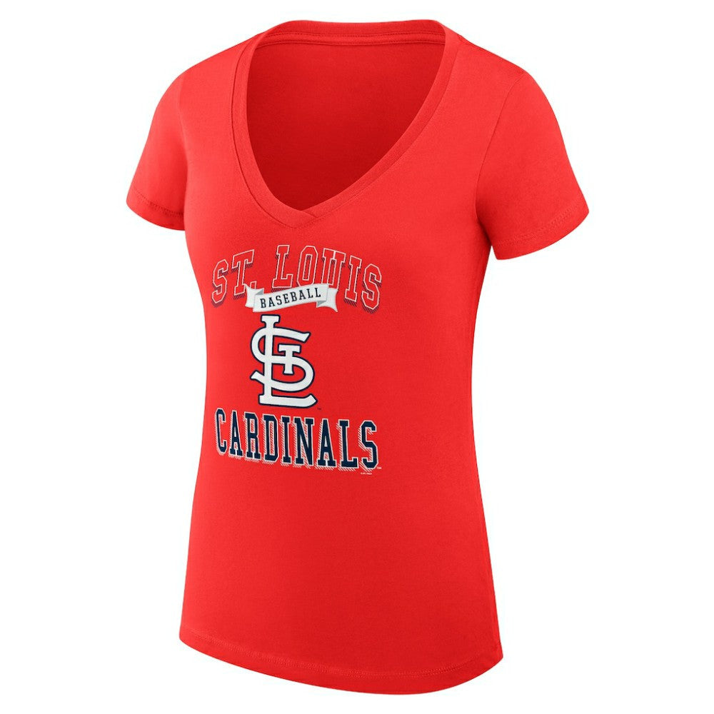 St. Louis Cardinals G-III 4Her by Carl Banks Women's Super-Slim Fit Lightweight Team Logo Graphic V-Neck T-Shirt - Red