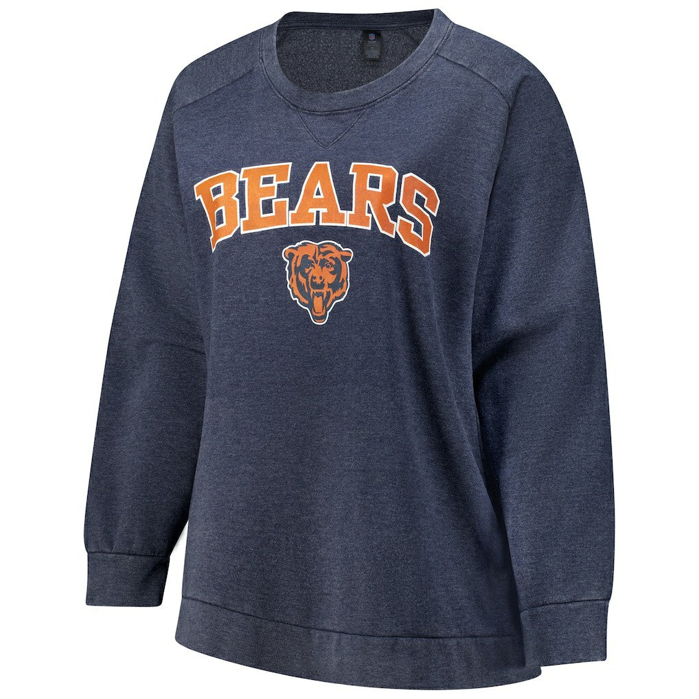 Chicago Bears Profile Women's Plus Size Acid Wash Raglan Sweatshirt - Navy cheap