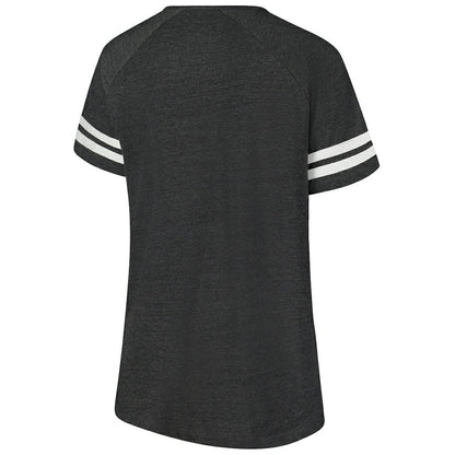 Cleveland Browns Women's Plus Size Logo Striped Raglan Notch Neck T-Shirt - Charcoal online