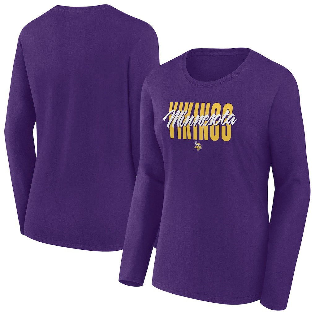 Minnesota Vikings Women's Long Sleeve Scoop Neck T-Shirt - Purple sale