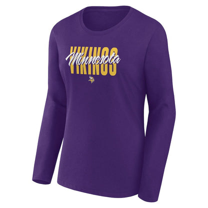 Minnesota Vikings Women's Long Sleeve Scoop Neck T-Shirt - Purple sale