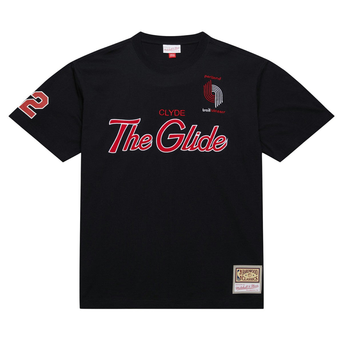 Clyde Drexler Portland Trail Blazers Premium Nickname T-Shirt - Black | Mitchell & Ness online