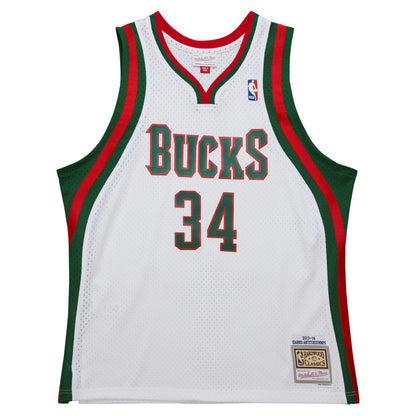 Giannis Antetokounmpo Milwaukee Bucks 2013/14 Hardwood Classics Swingman Jersey - White | Mitchell & Ness sale