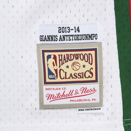 Giannis Antetokounmpo Milwaukee Bucks 2013/14 Hardwood Classics Swingman Jersey - White | Mitchell & Ness sale