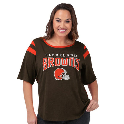 Cleveland Browns G-III 4Her by Carl Banks Women's Plus Size Linebacker T-Shirt - Brown sale