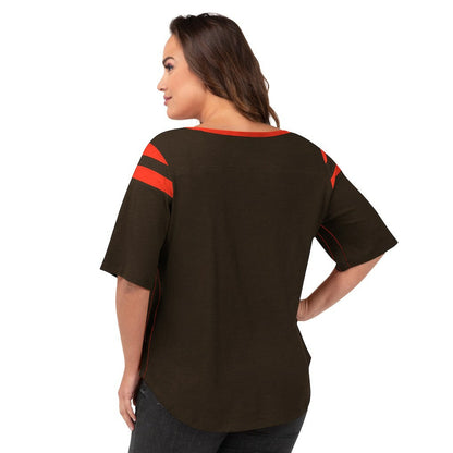 Cleveland Browns G-III 4Her by Carl Banks Women's Plus Size Linebacker T-Shirt - Brown sale