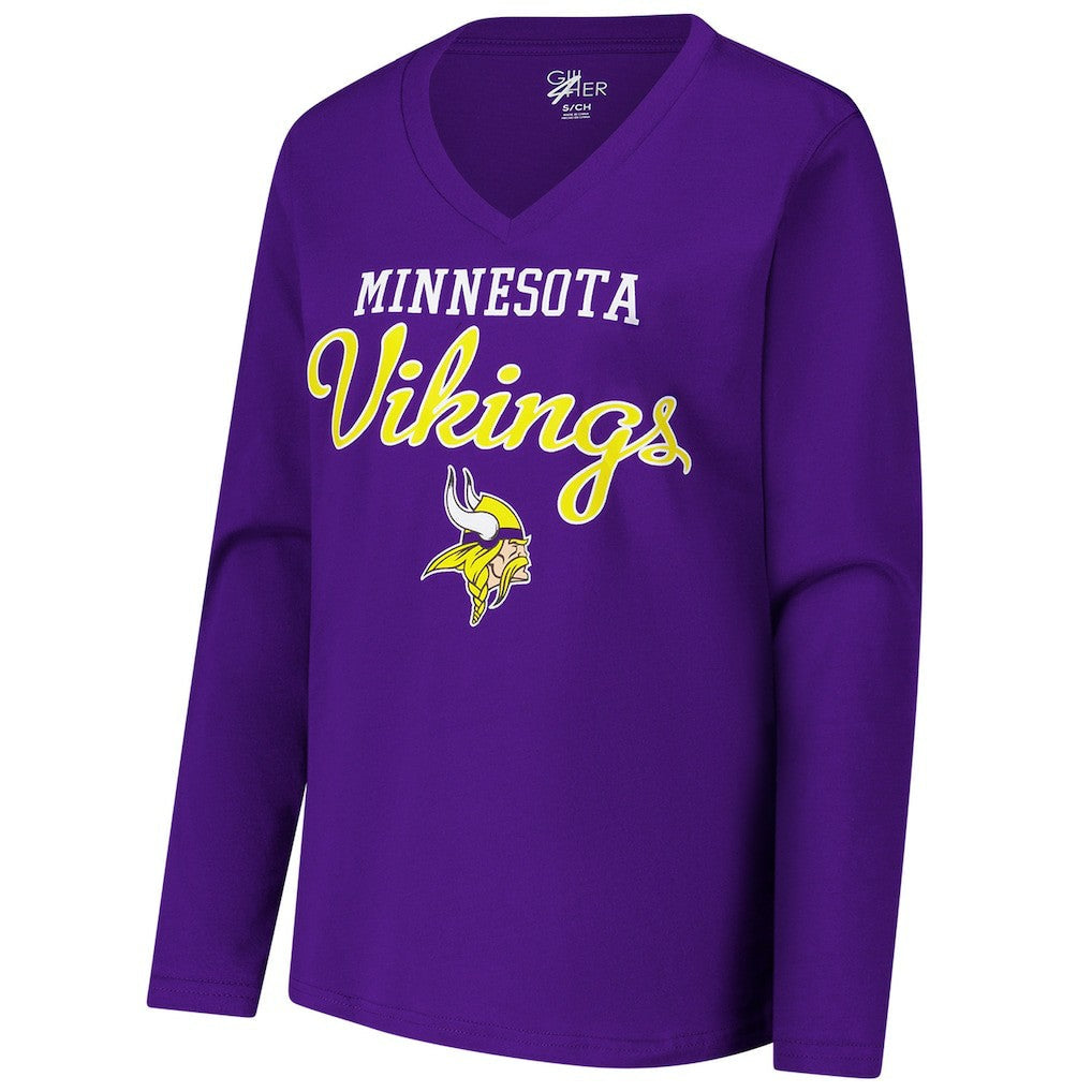 Minnesota Vikings G-III 4Her by Carl Banks Women's Post Season Long Sleeve V-Neck T-Shirt - Purple outlet