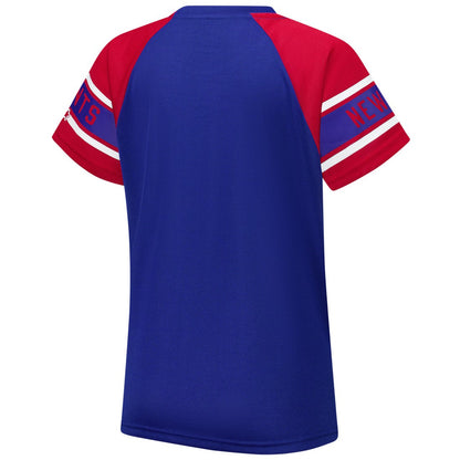 New York Giants Starter Women's 1st Rounder Color Block Raglan Top - Royal for sale