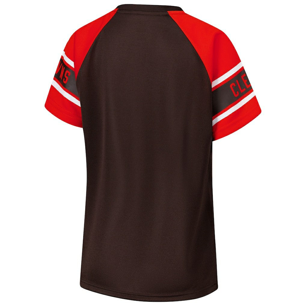 Cleveland Browns Starter Women's 1st Rounder Color Block Raglan Top - Brown outlet