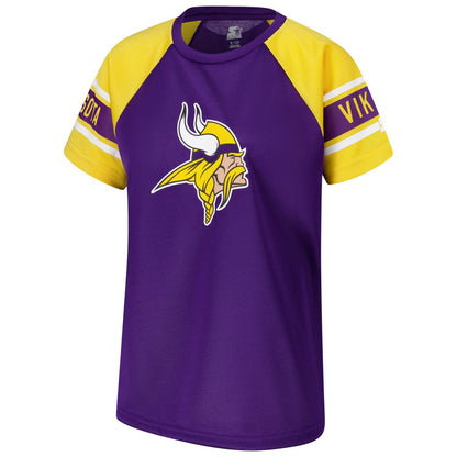 Minnesota Vikings Starter Women's 1st Rounder Color Block Raglan Top - Purple sale