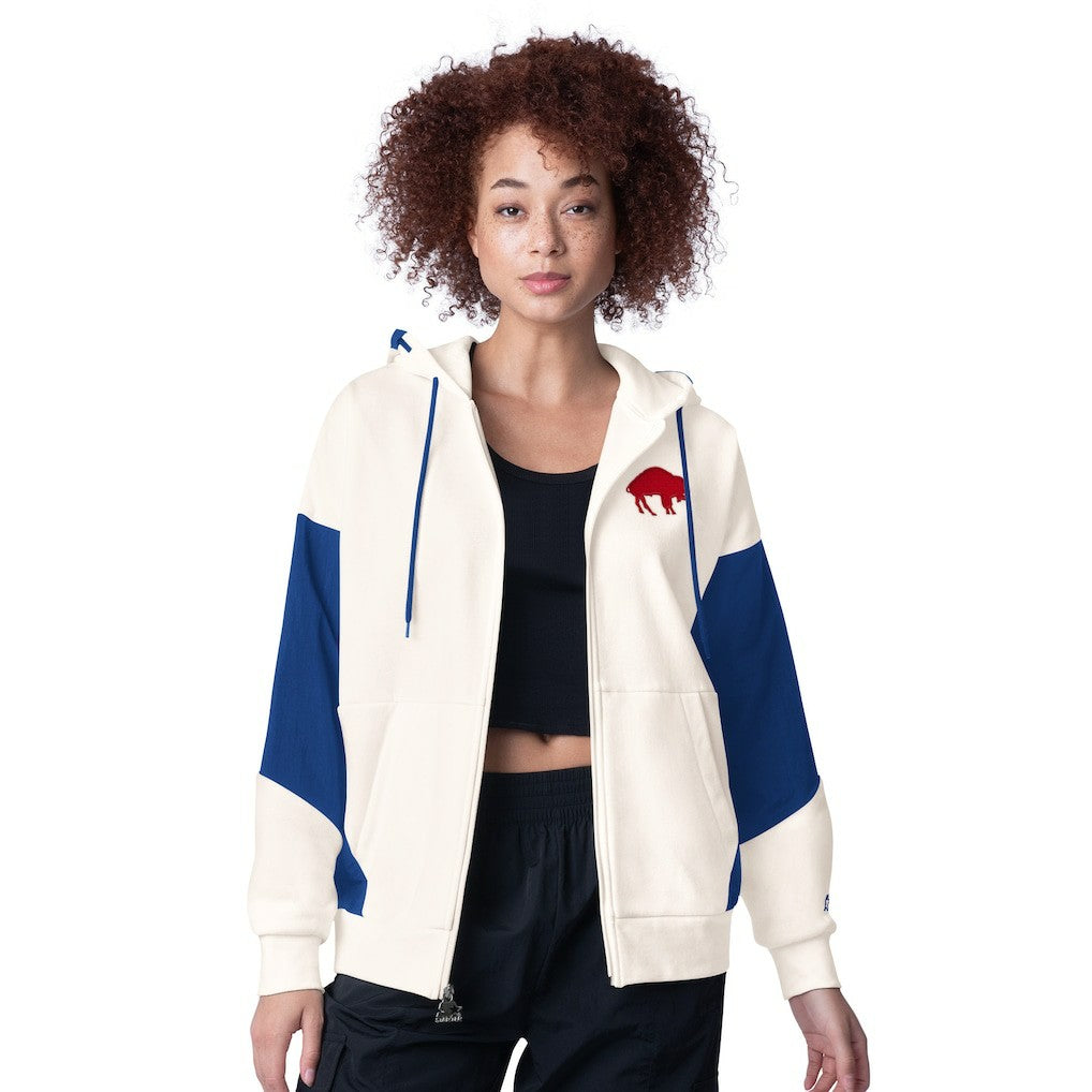 Buffalo Bills Starter Women's Scrimmage Full-Zip Hoodie - White discount