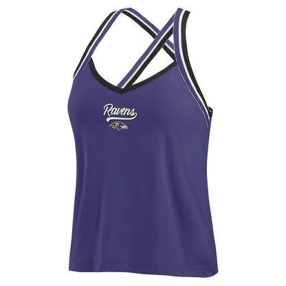 Baltimore Ravens WEAR by Erin Andrews Women's Cross Strap Tri-Blend Tank Top - Purple outlet