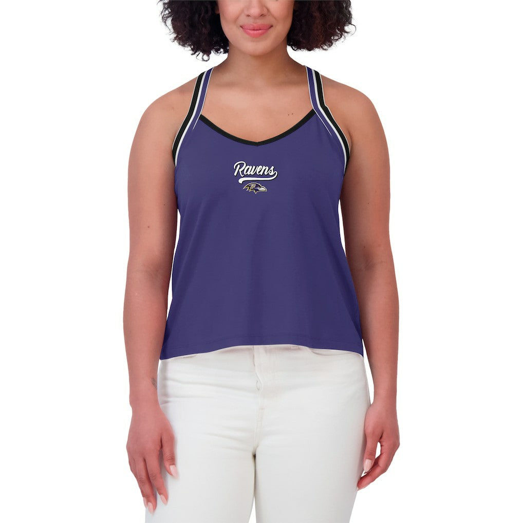 Baltimore Ravens WEAR by Erin Andrews Women's Cross Strap Tri-Blend Tank Top - Purple outlet