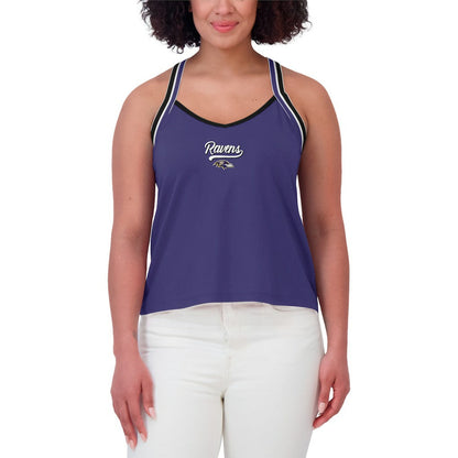 Baltimore Ravens WEAR by Erin Andrews Women's Cross Strap Tri-Blend Tank Top - Purple outlet