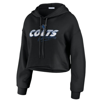 Indianapolis Colts WEAR by Erin Andrews Women's Prime Cropped Pullover Hoodie - Black outlet