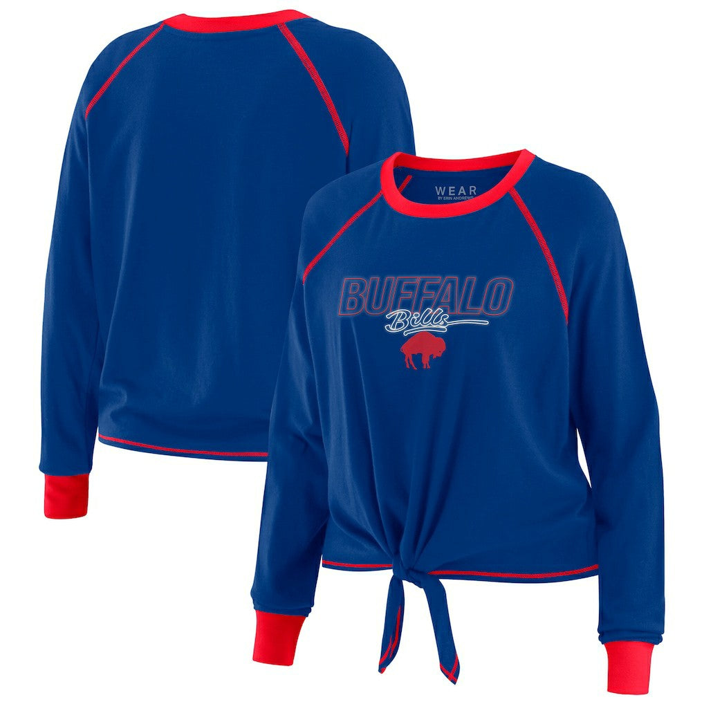 Buffalo Bills WEAR by Erin Andrews Women's Tie-Front Long Sleeve T-Shirt - Royal outlet
