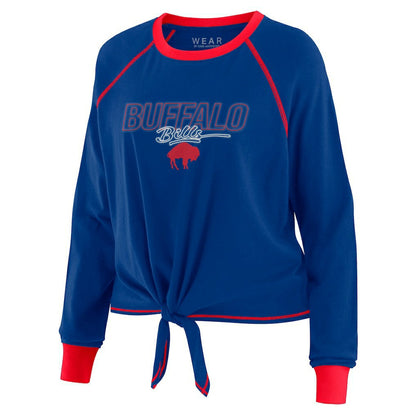 Buffalo Bills WEAR by Erin Andrews Women's Tie-Front Long Sleeve T-Shirt - Royal outlet
