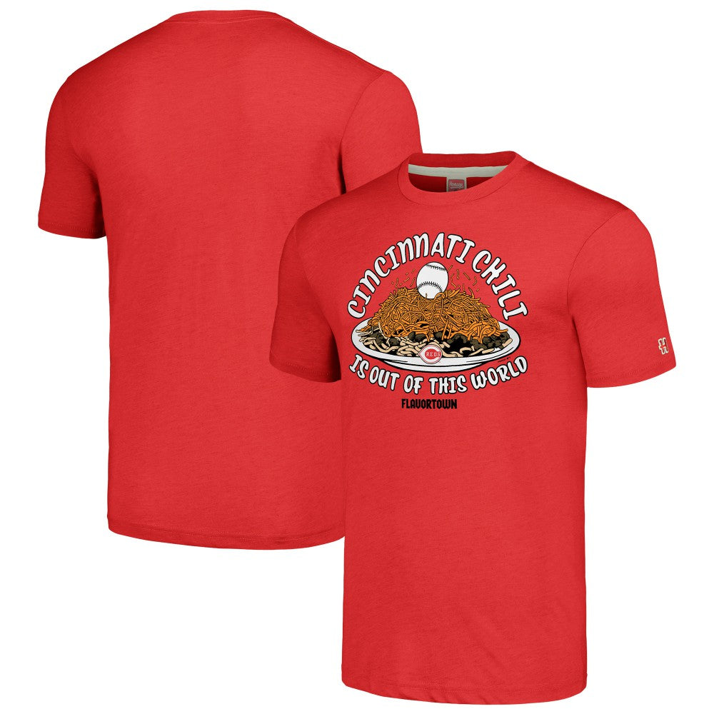 Cincinnati Reds MLB x Guy Fieri’s Flavortown Unisex Tri-Blend T-Shirt - Red