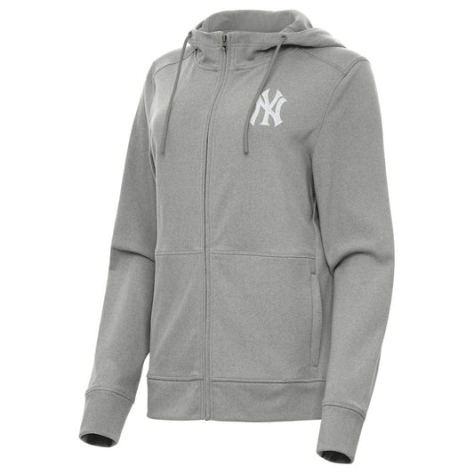 New York Yankees Antigua Women's Seeker Full-Zip Hoodie Jacket - Heather Gray
