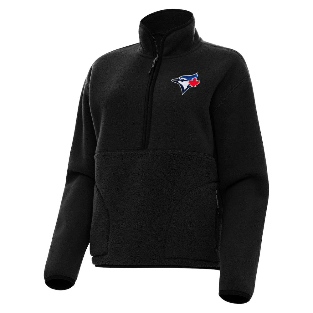 Toronto Blue Jays Antigua Women's Figure Half-Zip Sweatshirt - Black