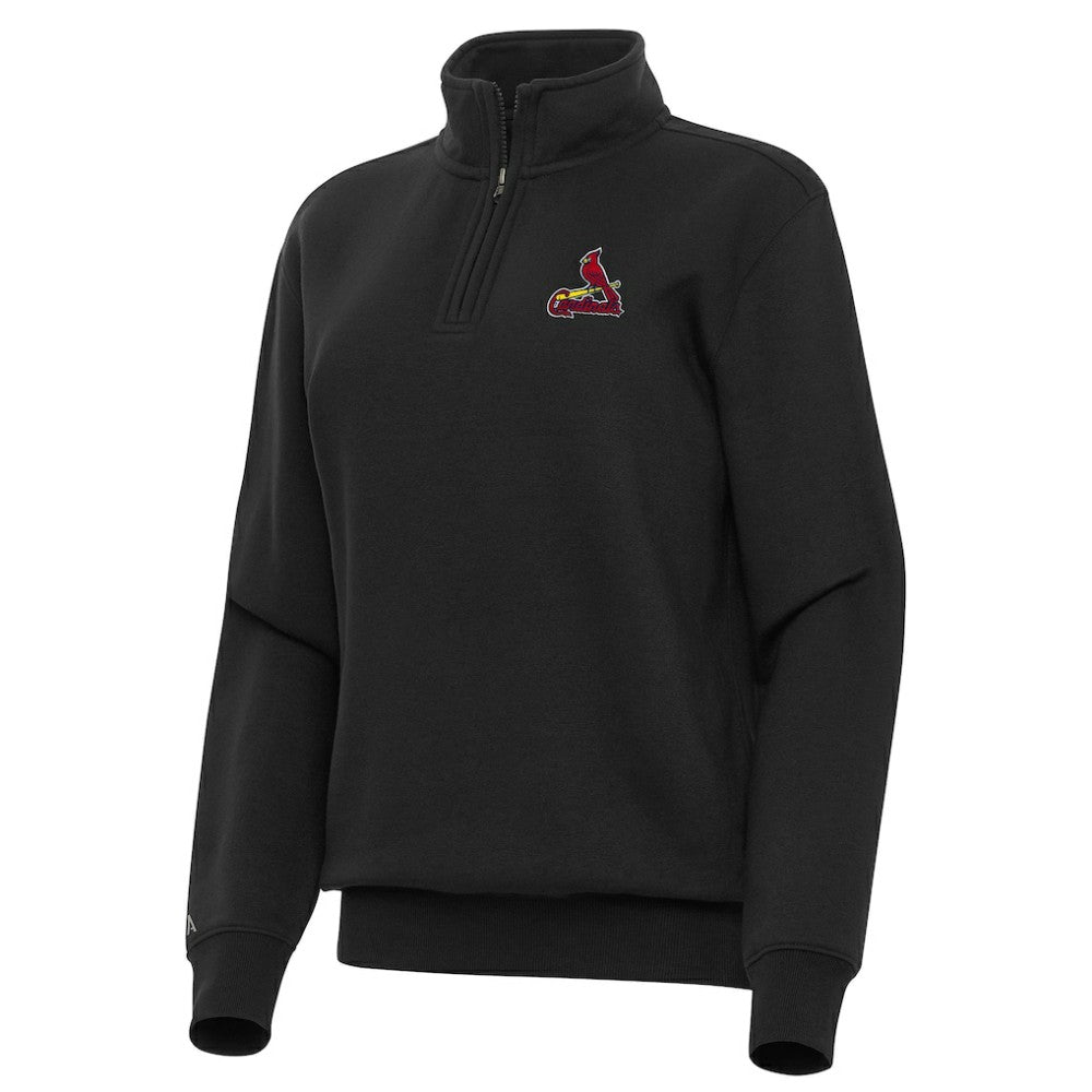 St. Louis Cardinals Antigua Women's Victory Quarter-Zip Sweatshirt - Black