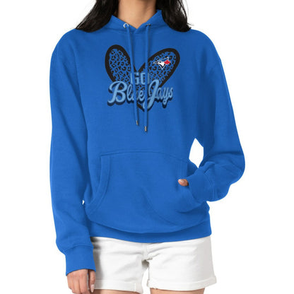 Toronto Blue Jays G-III 4Her by Carl Banks Women's Leopard Heart Pullover Hoodie - Royal
