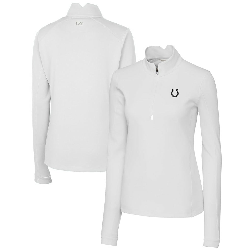 Indianapolis Colts Cutter & Buck Women's Traverse Stretch DryTec Quarter-Zip Top - White outlet