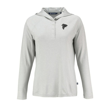 Atlanta Falcons Cutter & Buck Women's Coastline Epic Comfort Eco Recycled Long Sleeve Hoodie T-Shirt - Gray outlet