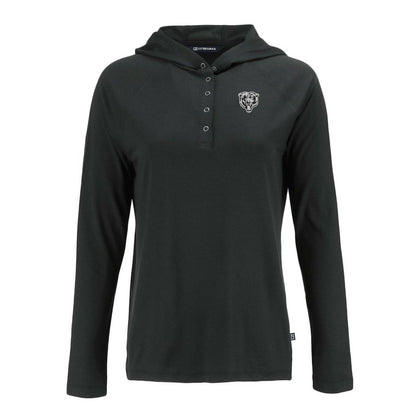 Chicago Bears Cutter & Buck Women's Coastline Epic Comfort Eco Recycled Long Sleeve Hoodie T-Shirt - Black discount
