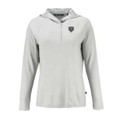 Chicago Bears Cutter & Buck Women's Coastline Epic Comfort Eco Recycled Long Sleeve Hoodie T-Shirt - Gray cheap