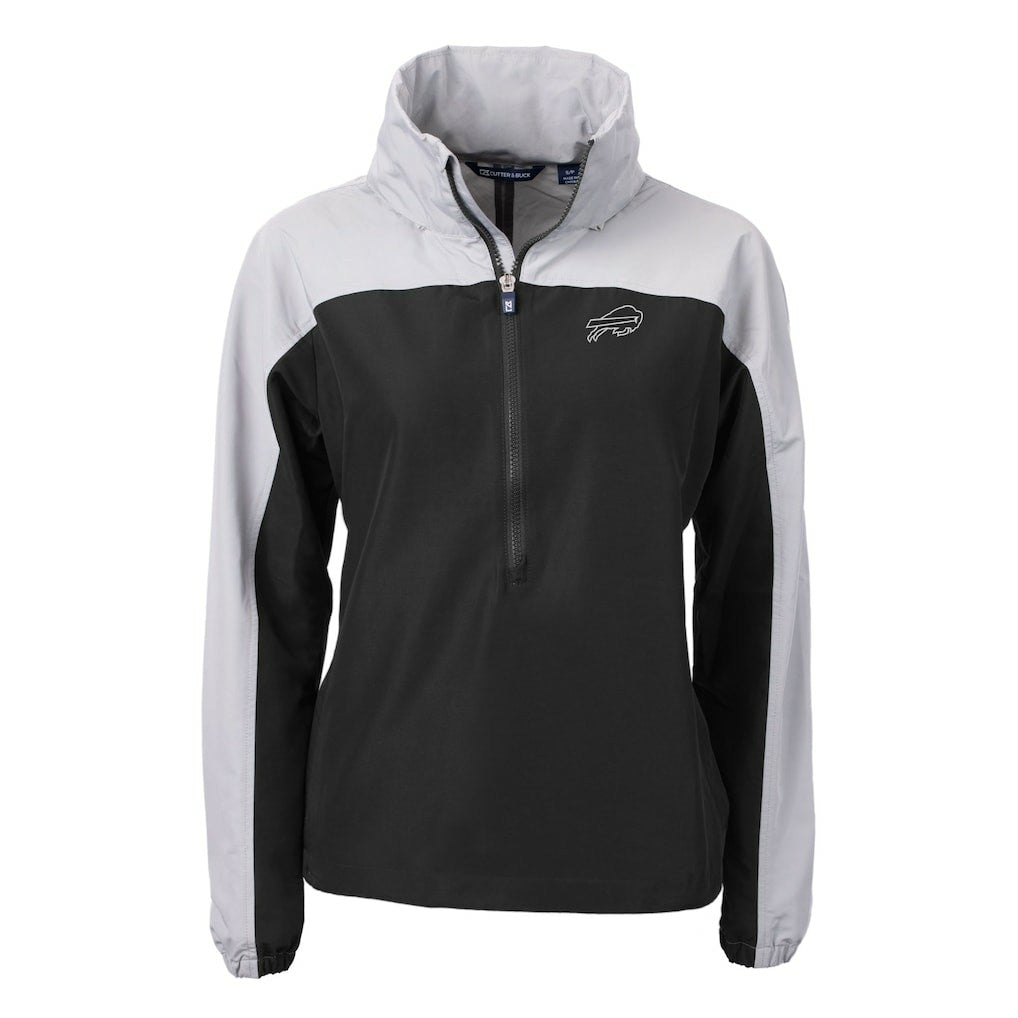 Buffalo Bills Cutter & Buck Women's Charter Eco Recycled Half-Zip Hoodie Anorak Jacket - Black online
