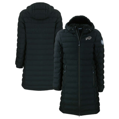 Buffalo Bills Cutter & Buck Women's Mission Ridge Repreve Eco Insulated Full-Zip Hoodie Long Puffer Jacket - Black on sale