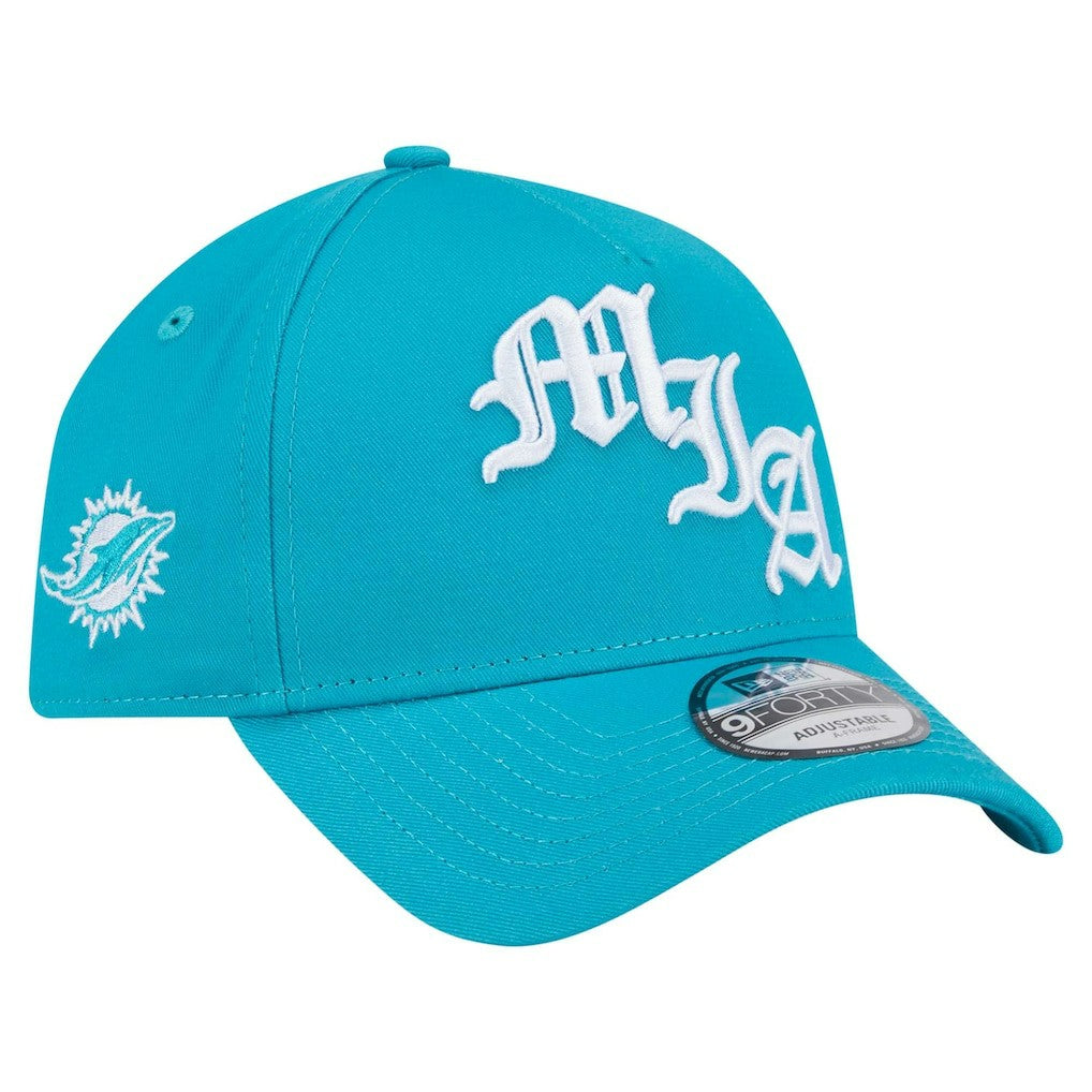 Miami Dolphins New Era Mystic 9FORTY A-Frame Adjustable Hat - Aqua sale