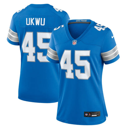 Isaac Ukwu Detroit Lions Women's Game Jersey - Blue | Nike outlet