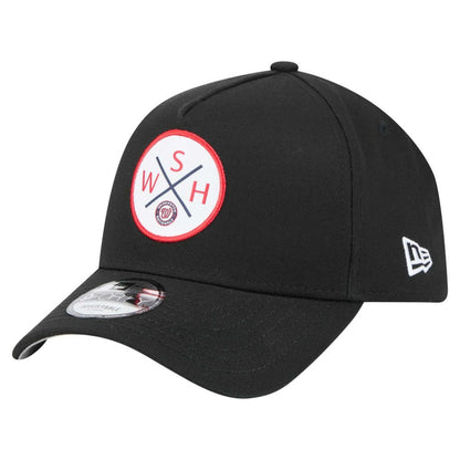 Washington Nationals 9FORTY A-Frame Adjustable Hat - Black | New Era