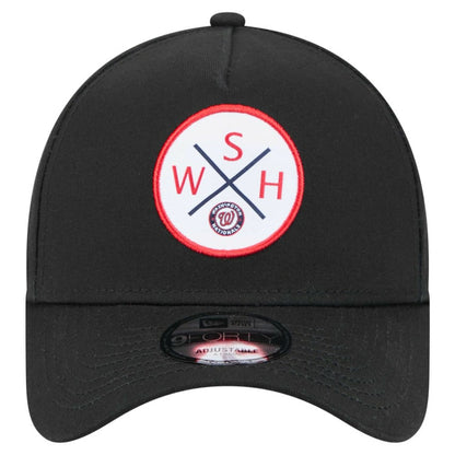 Washington Nationals 9FORTY A-Frame Adjustable Hat - Black | New Era