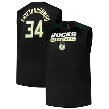 Giannis Antetokounmpo Milwaukee Bucks Profile Big & Tall Player Muscle Tank - Black for sale