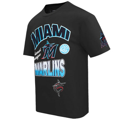 Miami Marlins Pro Standard Turn It Up Dropped Shoulder T-Shirt - Black