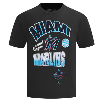 Miami Marlins Pro Standard Turn It Up Dropped Shoulder T-Shirt - Black