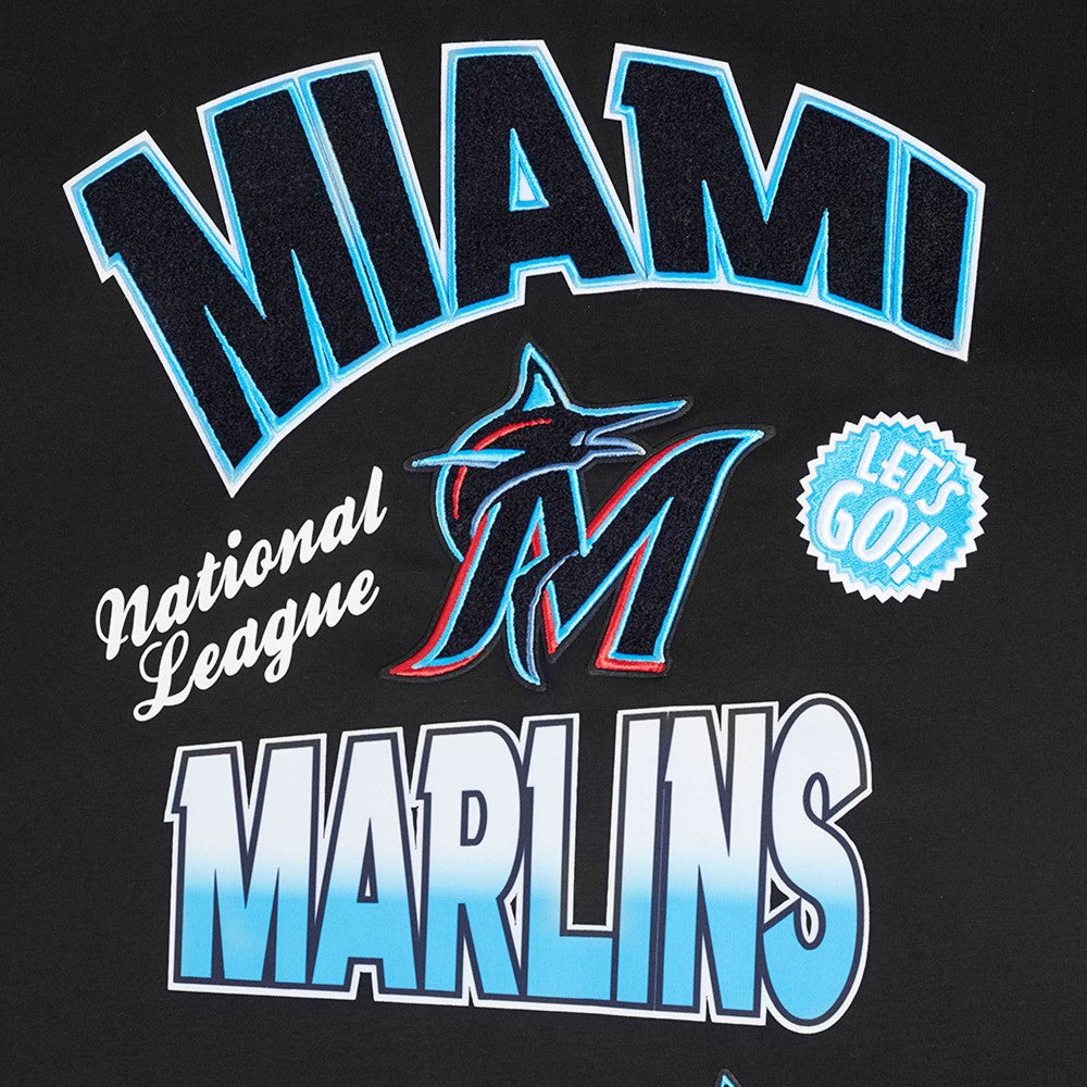 Miami Marlins Pro Standard Turn It Up Dropped Shoulder T-Shirt - Black