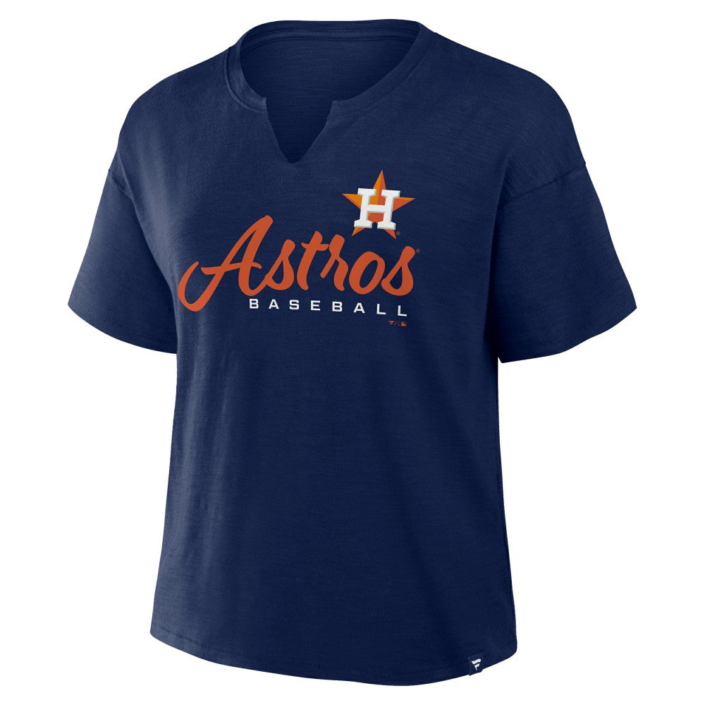 Houston Astros Women's Fan Fave Stadium Slub Boxy T-Shirt - Navy
