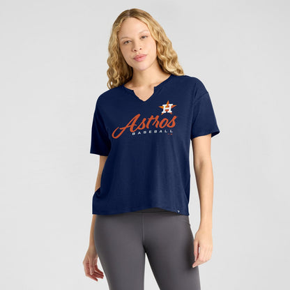 Houston Astros Women's Fan Fave Stadium Slub Boxy T-Shirt - Navy