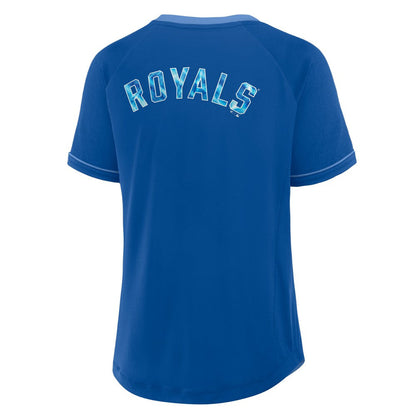 Kansas City Royals Women's League Diva Star Raglan V-Neck T-Shirt - Royal