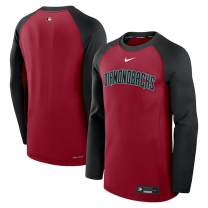 Arizona Diamondbacks Authentic Collection Game Time Raglan Dri-FIT Long Sleeve T-Shirt - Red/Black | Nike