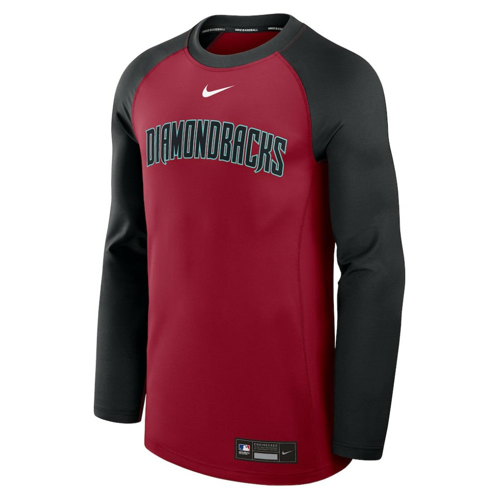 Arizona Diamondbacks Authentic Collection Game Time Raglan Dri-FIT Long Sleeve T-Shirt - Red/Black | Nike