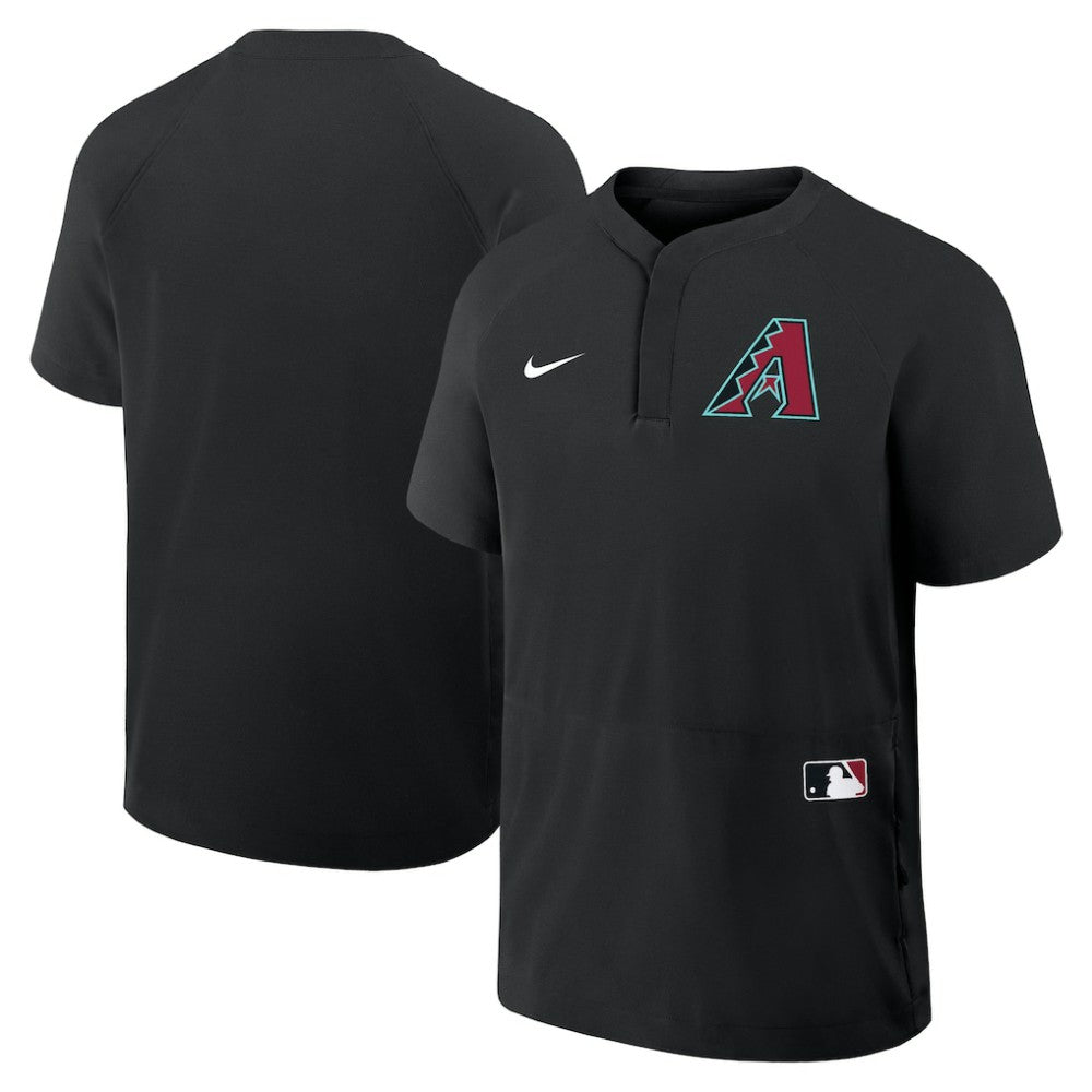 Arizona Diamondbacks Authentic Collection Raglan Short Sleeve Windshirt - Black | Nike
