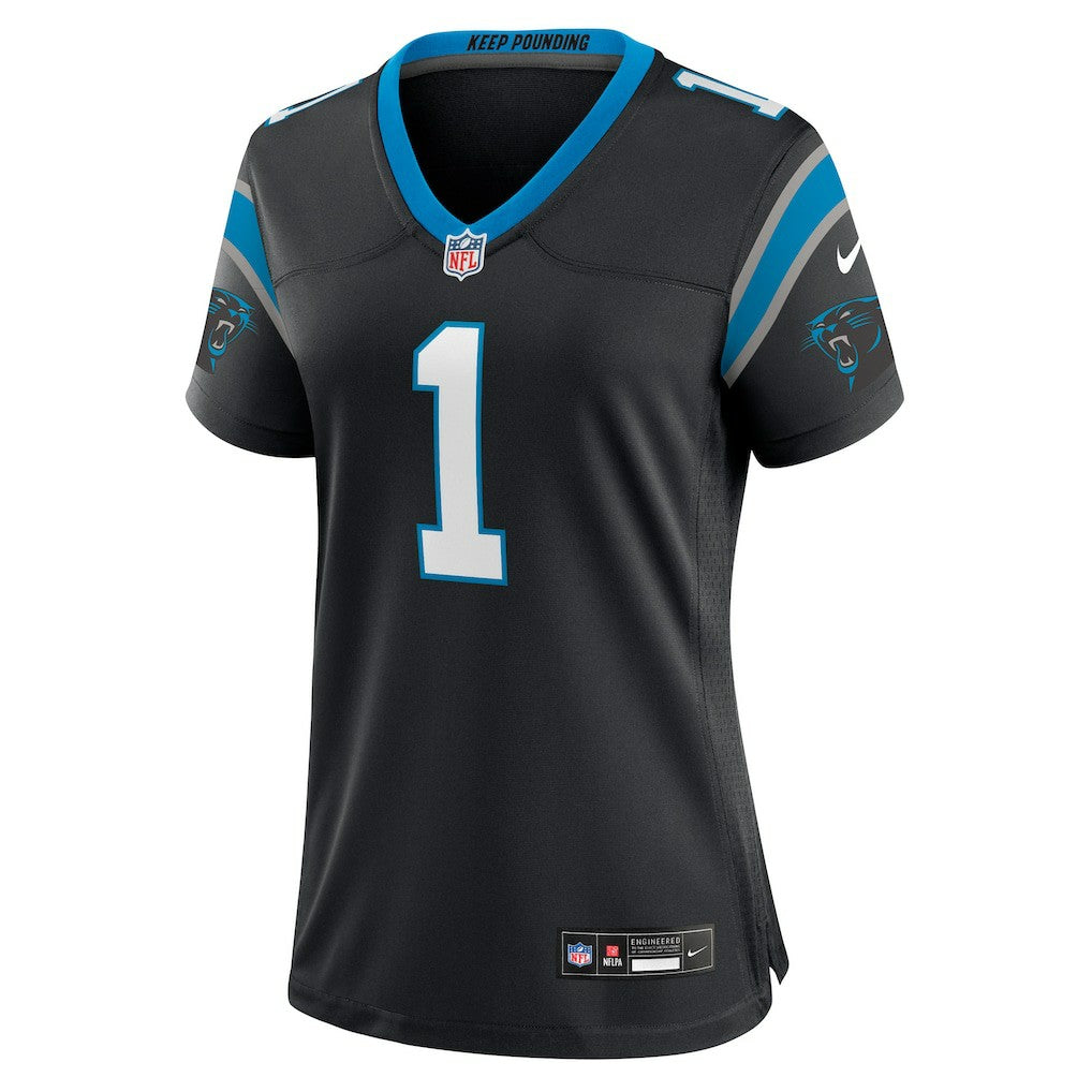 Number 1 Bride Carolina Panthers Women's Game Jersey - Black | Nike for sale