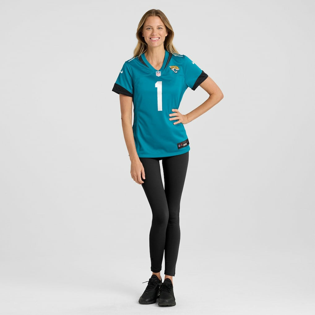 Number 1 Bride Jacksonville Jaguars Women's Game Jersey - Teal | Nike sale